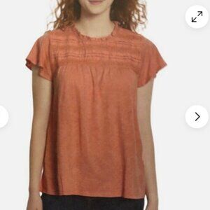 Ella Moss Ladies' Lace Trim Knit Top Orange